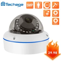Caméra de surveillance IP POE Techage 5MP, dôme, longueur focale 3,6 mm, vision nocturne, audio unidirectionnel, détection IA, sécurité intelligente, intérieur 1