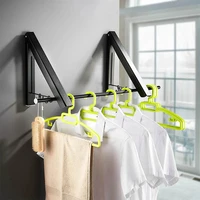 Outdoor Balcony Invisible Clothes Drying Rod Wall-Mounted Foldable Aluminum Clothes Hanger Space Home Bathroom Accessories 2