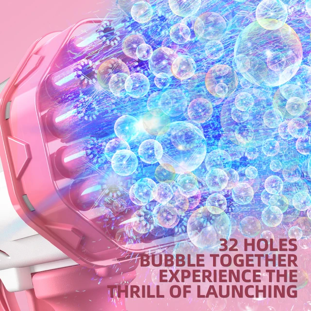 25-32 Holes kids Bubble Gun Machine electric Soap bubble blower for children summer outdoor games garden girls boys gift Wedding 5