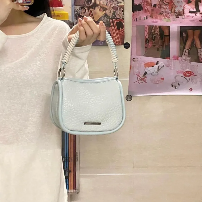 JIAERDI Hot Girls Blue Square Hand Bag Purse Women Harajuku Aesthetic Handle Y2k Crossbody Bags Ladies Retro Messenger Bag 2025