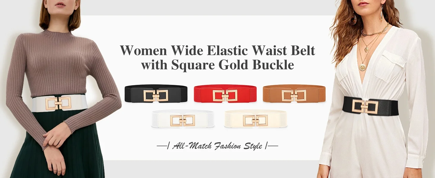 Breiter, dehnbarer, elastischer Cinch-Gold-Taillengürtel mit goldener großer Legierungsschnalle für Damenmode-Accessoires – Detail 12