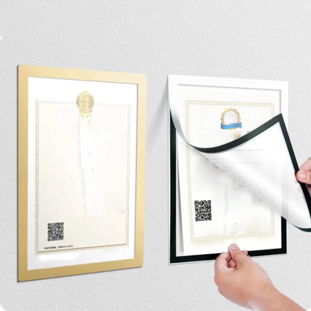 Photo Frame A3 A4 Magnetic Photo Frame Magnetic Display Board Self Adhesive Soft Picture Frames Document Canvas Painting Shop Window Display