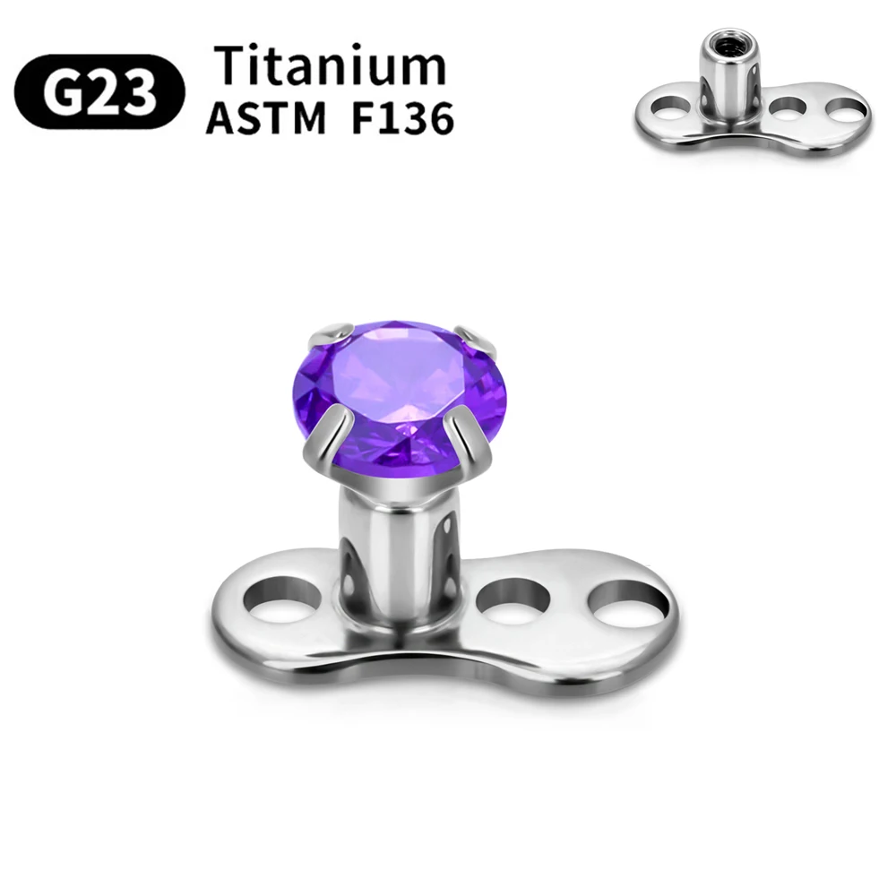 ASTM F136 Titan Dermal Anchor Base Top Gewindete Skin Diver Oberflächenpiercing Körperschmuck Brust Hals Rücken Gesicht Großhandel – Detail 4