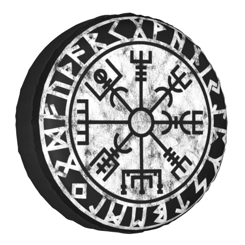 

Custom Vintage Vegvisir Symbol Spare Tire Cover for Jeep Hummer Norse Viking Compass Car Wheel Protectors