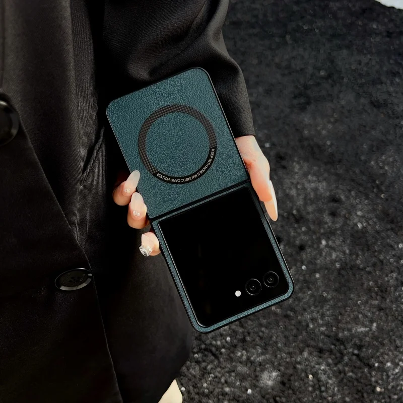 Luxury Leather Magnetic Wireless Charging Case Cover - Enhanced Design