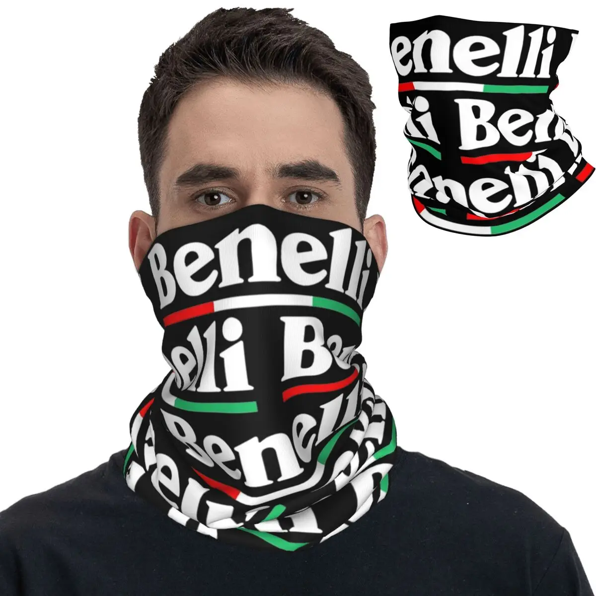 

Motorcycle Club Benellis Bandana Neck Cover Printed Balaclavas Wrap Scarf Multi-use Headwear Running Unisex Adult Breathable