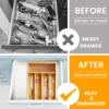 New Kitchen Drawer Cutlery Organizer 5/6 Compartments Bamboo Drawer Box Silverware Tray Durable Kitchen Drawer Organizer Tray 5