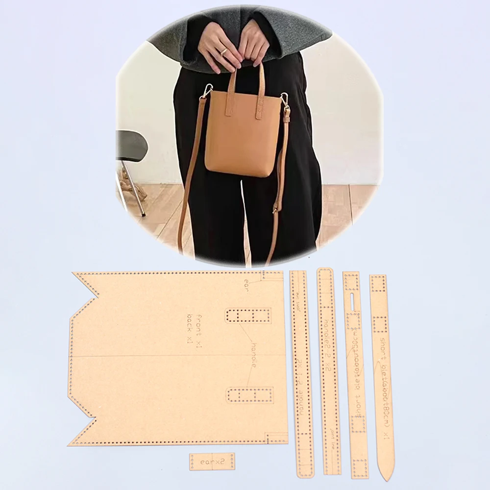 Women Shoulder Bag Sewing Pattern Leather Craft Die Cutting Template 19.5x13x6cm