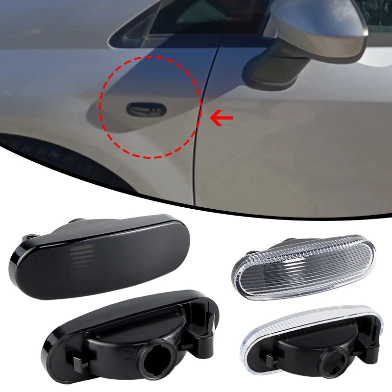 2PC 전용 쉘 사이드 마커 라이트 렌즈 커버 Fiat Grande Panda Van MK2 MK3 Punto Evo Fiorino Citroen Nemo Panel Estate Van