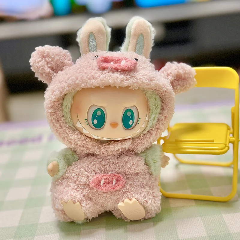 thumbnail image 1 of Muñeca colgante de la serie Labubu de primera y segunda generación, colgante de ropa para muñecas, muñeca de vinilo de la serie Labubu Sit Party Macaron, ropa kawaii, 1 of 5