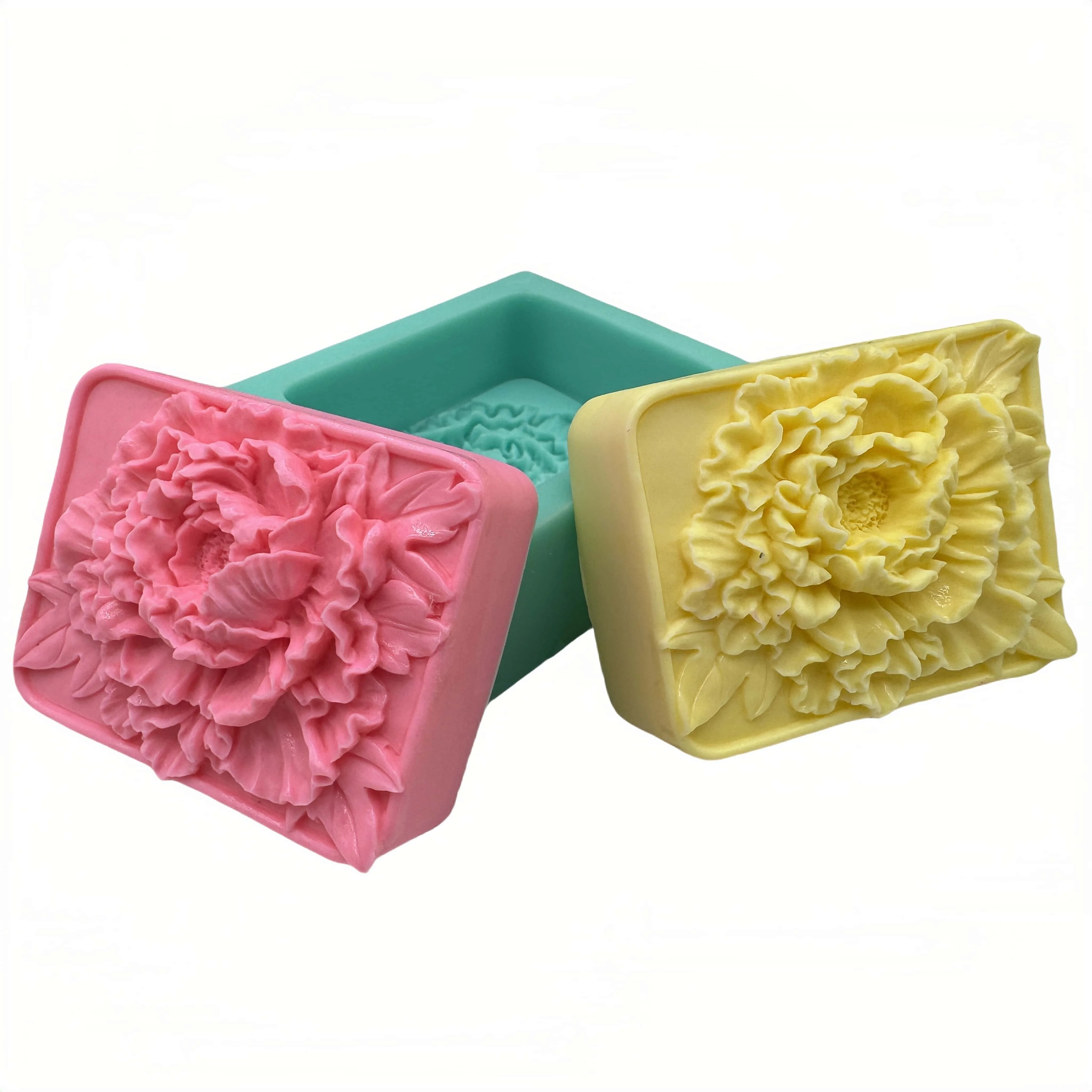 Peony DIY Soap Mold 3D Flower Silicone Molds for Handmade Soap Scented Candle Wax Melt Mould Cake MOLD Baking Tools