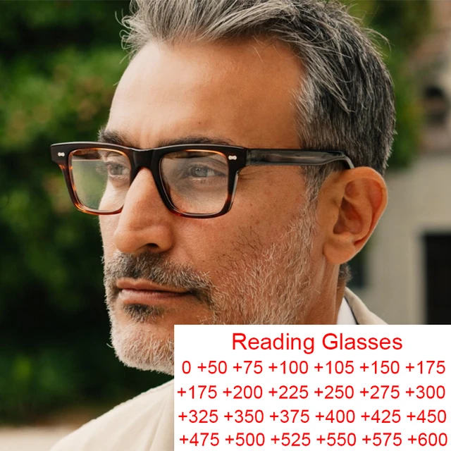 Classic Square Vintage Reading Glasses Man Luxury Brand Men's Eyeglasses  Computer Anti Blue Light Big Frame Presbyopia Glasses + - AliExpress