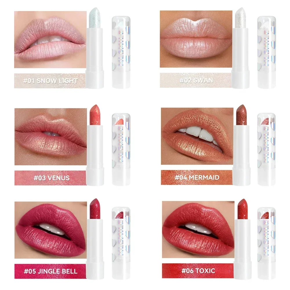 Lipstick set diamond pearlescent waterproof long lasting non-stick cup matte velvet shiny lip makeup set