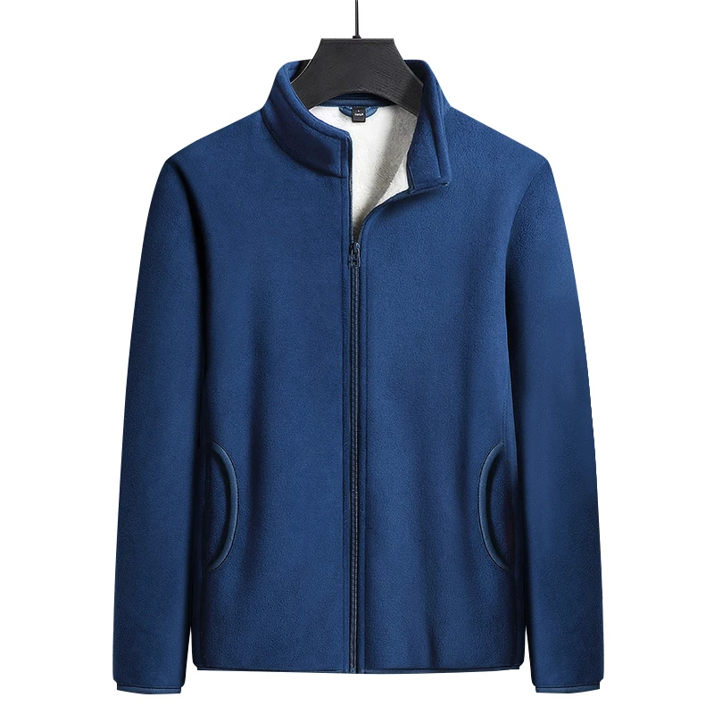 Autumn And Winter New Mock Collar Plush Thermal Fleece Jacket Fashion Handsome Casual Versatile Men'S Outdoor Sports Coat