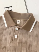 Ensemble de shorts décontractés d'été pour garçons, couleur unie kaki, demi-cardigan, t-shirt et short de la même couleur, ensemble léger pour les vacances d'été des enfants 3