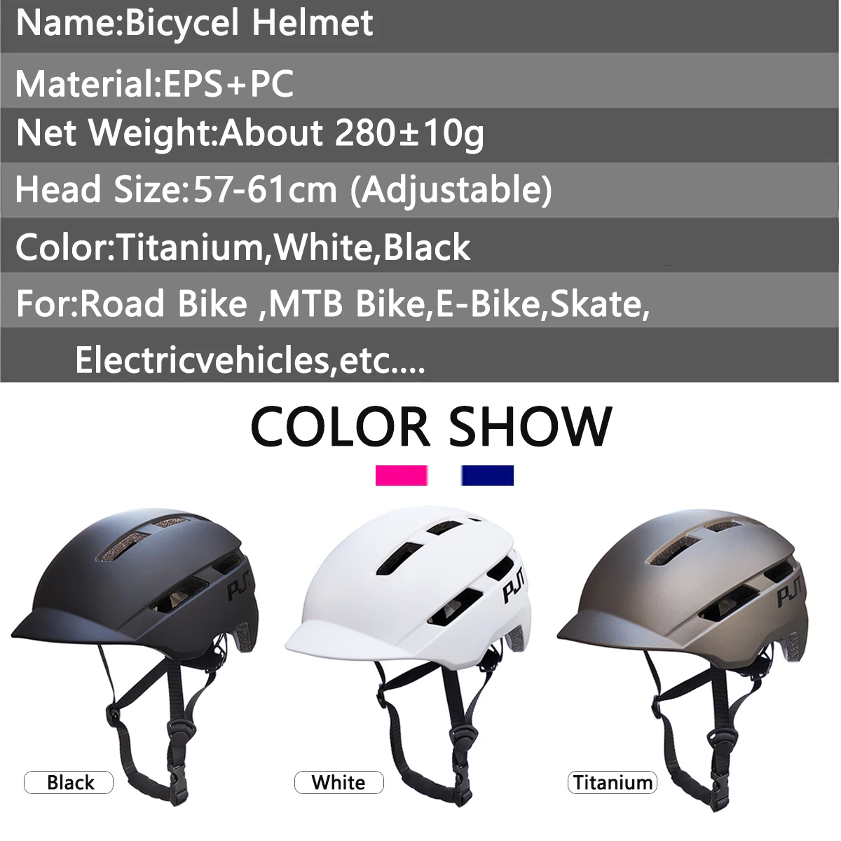 PJT In-Mold Cycling Helmet with USB Light 3