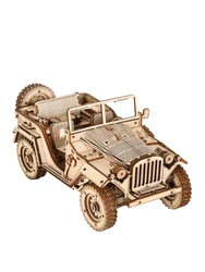 Wooden 3D Puzzle DIY Toy Car for Adults - Perfect Birthday, Halloween, and Christmas Gift (WHITE)