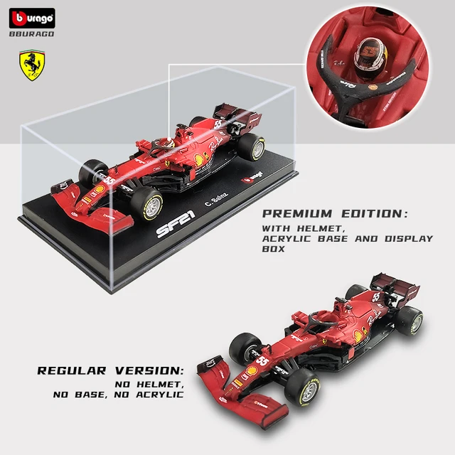 Bburago 1:43 Ferrari Diecast Alloy Model Car F1 Team Racing Formula Cars Static Toy SF21 SF1000 #7#16#5 2