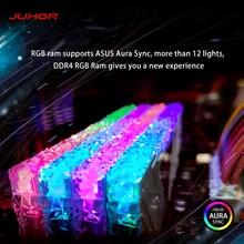 JUHOR-Memoria RAM RGB DDR4, 8GB, 16GB, 3600MHz, 3200MHz, DDR4, DIMM