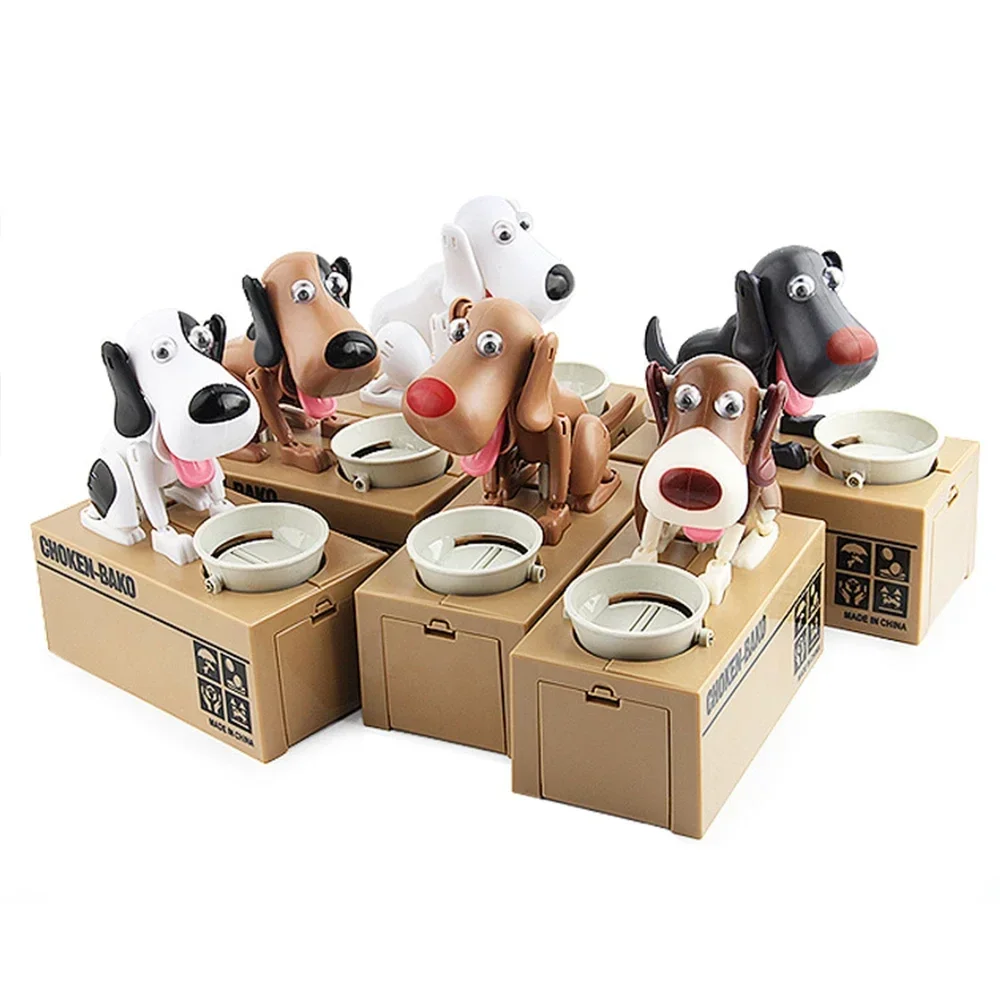 Cute Electronic Dog Robot Piggy Bank Automatic Coin Storage Box_voghion.com
