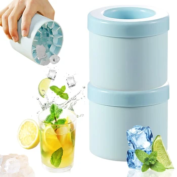 Silicone Ice Bucket & Ice Cube Mold with Lid 1