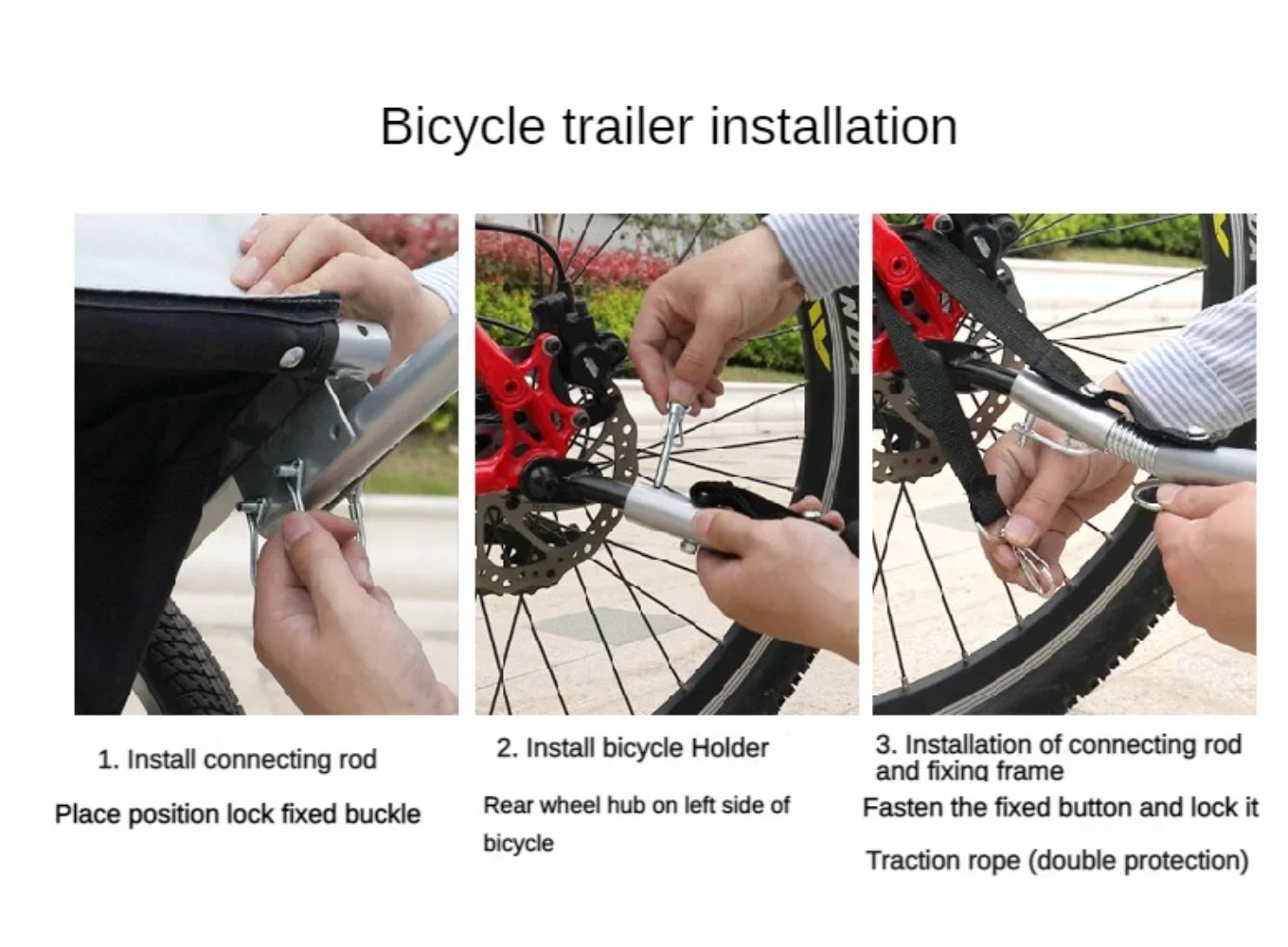 Foldable Cargo Bicycle Trailer Outdoor Riding Rear-mounted Cargo Bucket Bicycle Traction Tool Cart