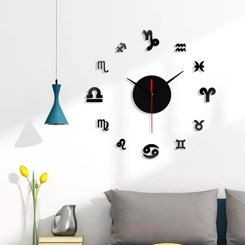 12 Constellations Modern Design Wall Clock 3D Hanging Aries Taurus Wall Watch Fashion Acrylic Clocks