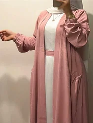 Eid Luxury Abaya Kimono Hijab Muslim Dress for Women 2023 Summer Fashion Belted Open Abayas Dubai Party Turkey Islam Kaftan Robe