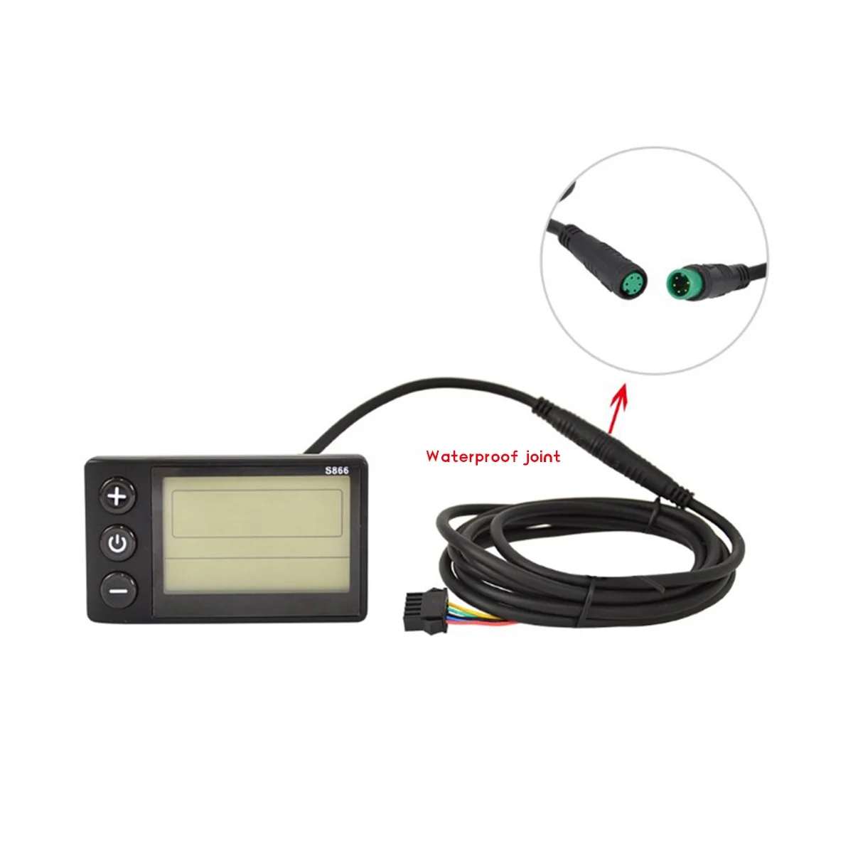 

S866 Electric Bike LCD Display Electric Scooter Display Meter Control Panel with Waterproof Plug and Waterproof Line