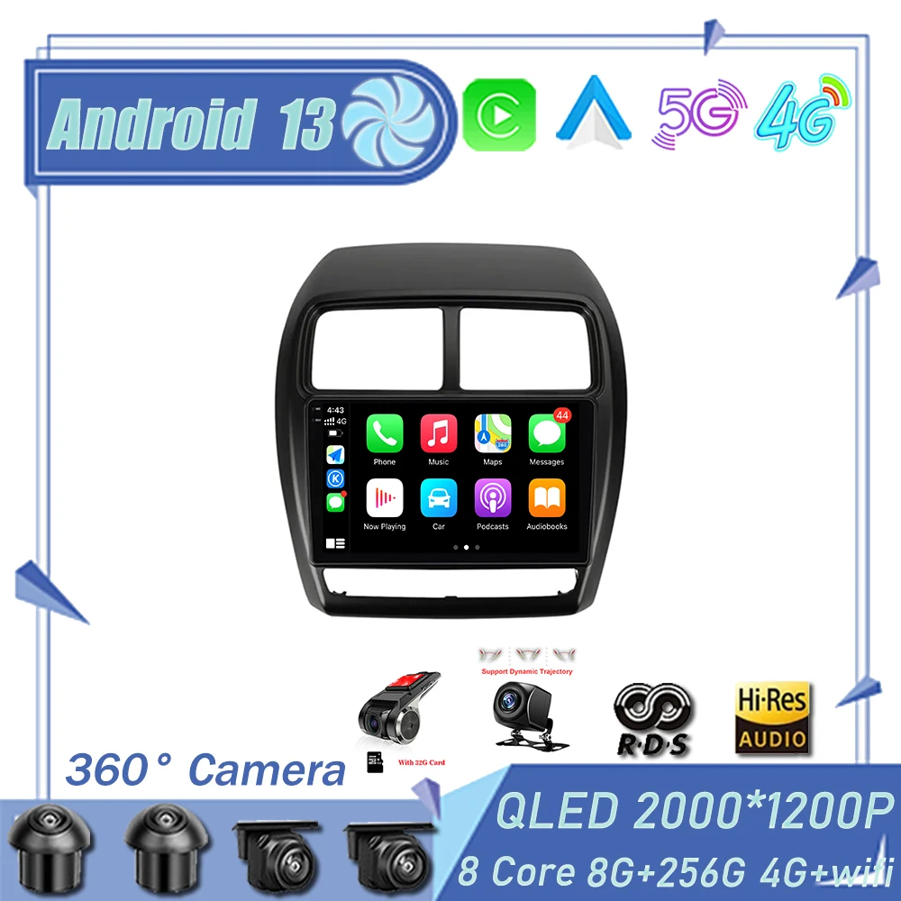 

9'' Android 13 For Mitsubishi ASX 1 2010-2016 Peugeot 4008 Car Radio Multimedia Player GPS Navi BT No 2Din