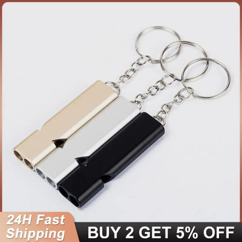 Portable Survival Whistle Stainless Steel Whistle Keychain With A Keychain Stainless Steel Multifunctional