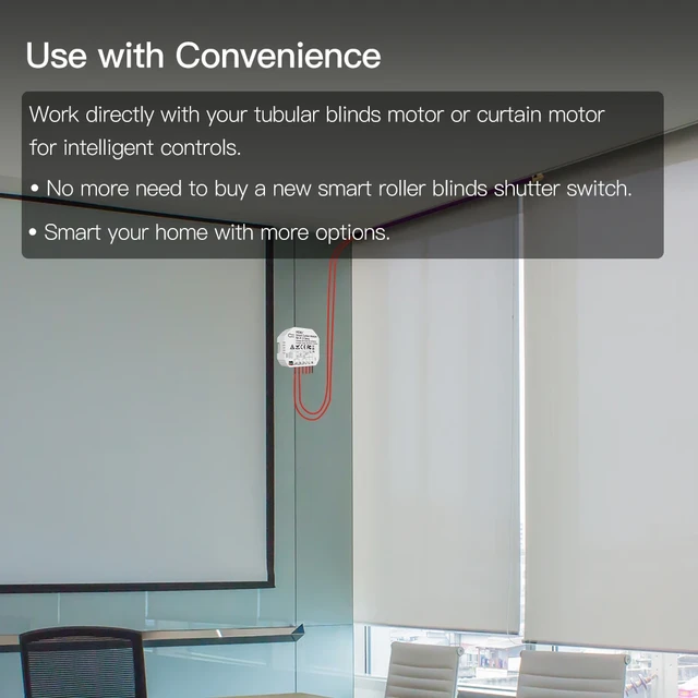 MOES-Interruptor de cortina táctil para persianas enrollables, dispositivo  inteligente con WiFi, RF433, 2.5D, compatible con Smart Life/Tuya, Alexa y  Google Home