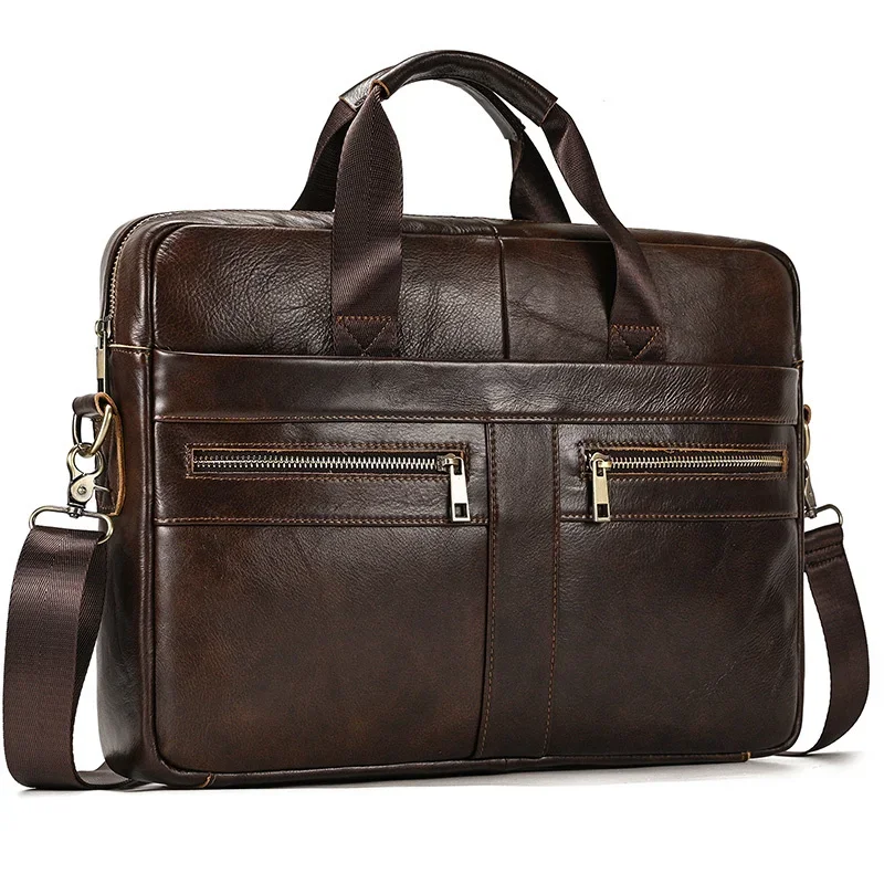 

Briefcase Bag Men's Genuine Leather briefcase Male man laptop bag natural Leather for men Messenger bags men's briefcases L52