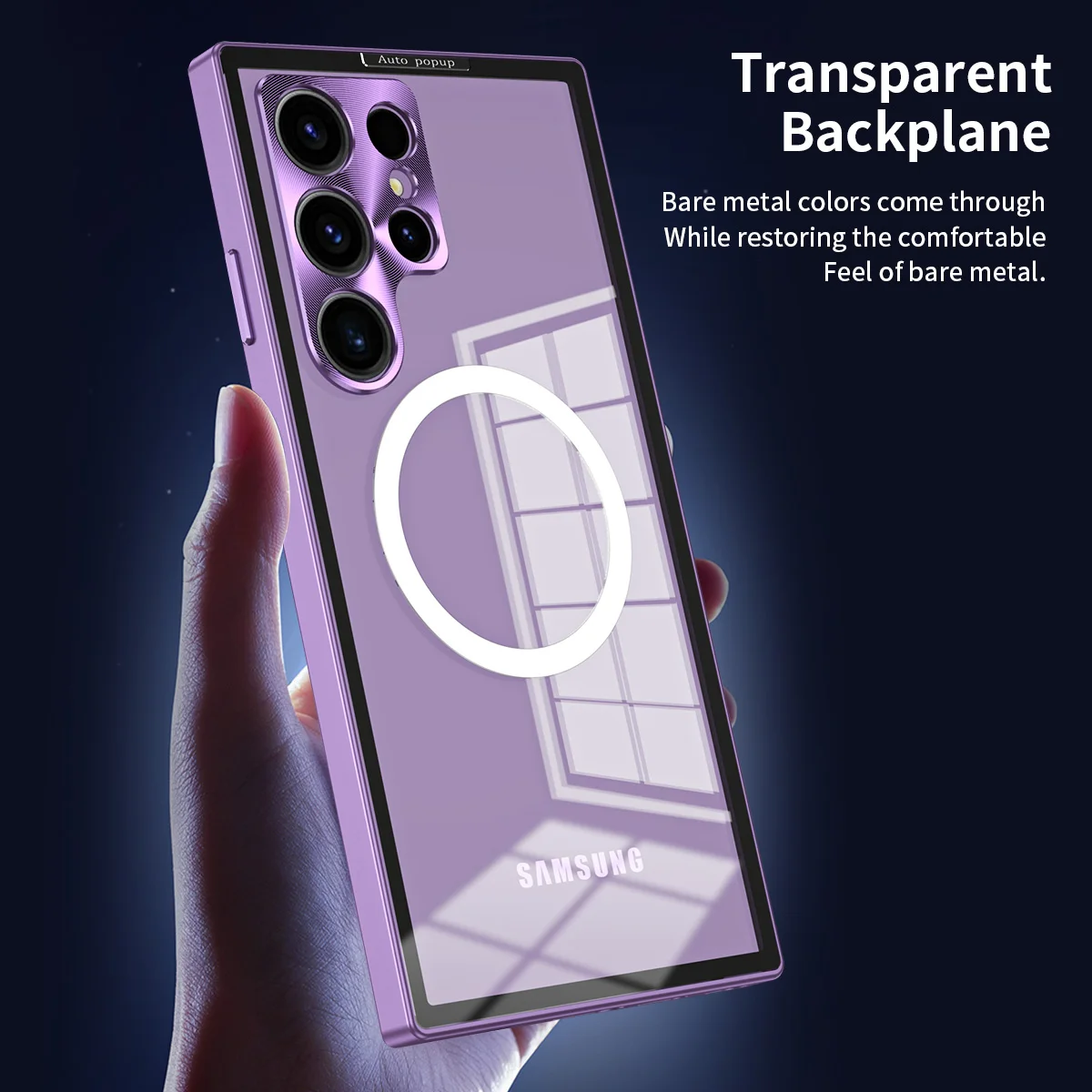 For Samsung Galaxy S23 S22 Ultra Case Metal Aluminium alloy Magnetic Magsafe HD Glass protective ultra-thin Original color Cover