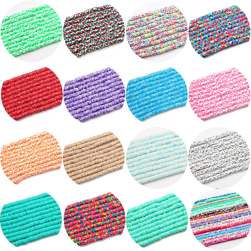 

Colorful Round Rings Slice Polymer Clay Beads Loose Spacer Beads For Jewelry Making DIY Key Chains Necklace Bracelet Accessories