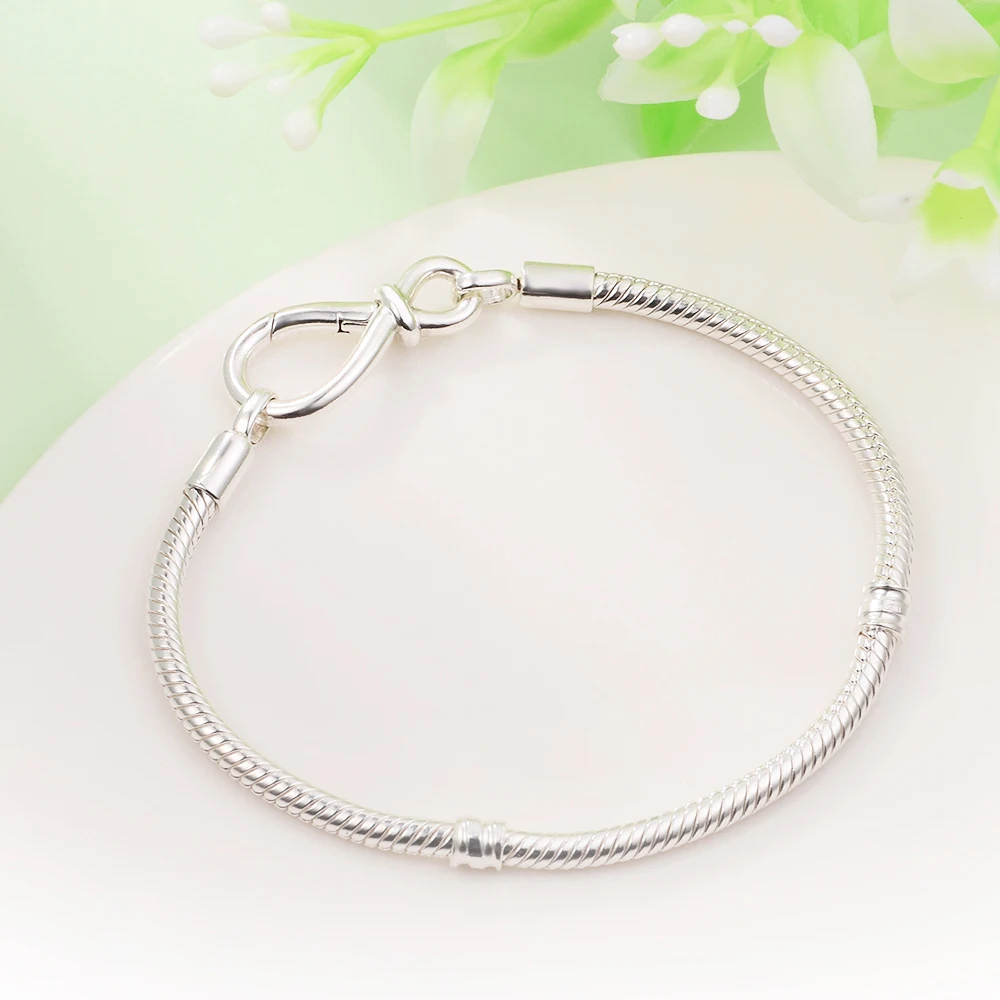 

Infinity Knot Snake Chain Bracelet Argent 925 Sterling Silver Charms Bracelets & Bangles for Women Jewelry DIY Making Pulseras