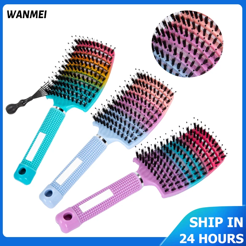 1pcs Magic Demelant Brush Bristle Nylon Hair Popbrush Anti-screw Brush Women's Hair Brushs Salon Professional Hair Styling Tools