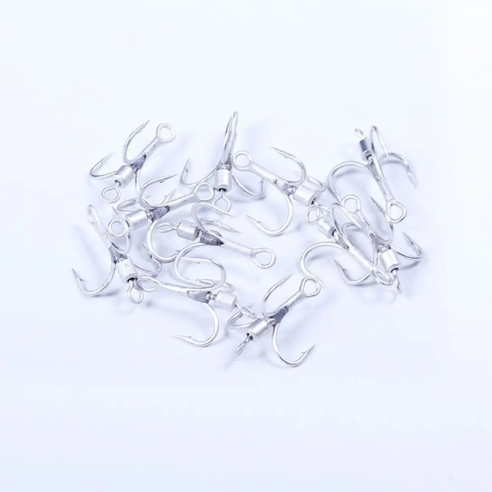 10pcs Fishing Treble Hook High Carbon Steel Reinforced Vibration Rotary Sequin Barb Fresh Water Seawater Tackle