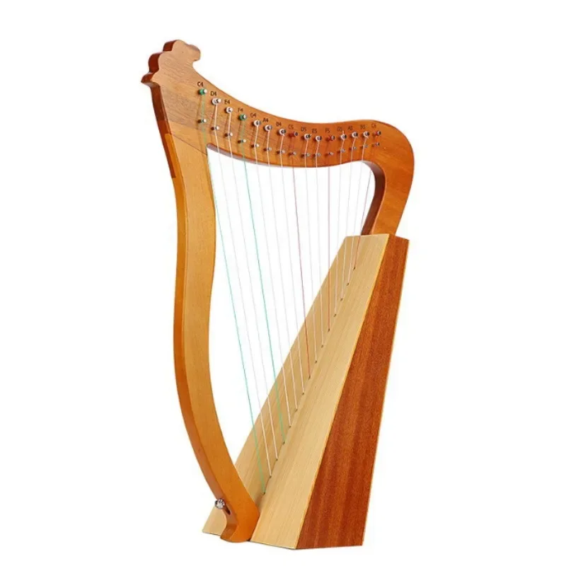 New15 Tone Chromatic Portable Small Harp Wooden Lyres Harp with Accessories Beginner Stringed Instruments Nice Gifts Pink Blue