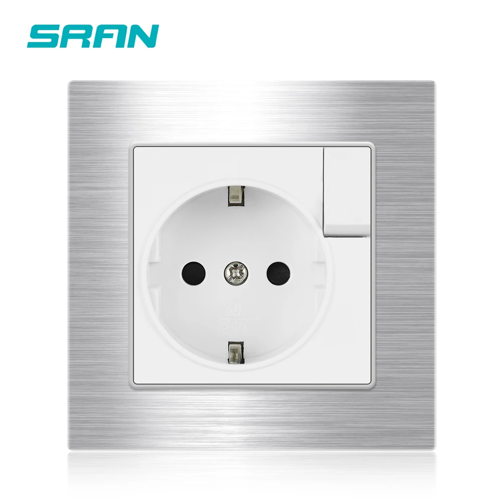 Sran 16a Eu Electrical Sockets And Switches 1gang 1/2 Way Pc Panel 118*72mm Power  Outlet And Light Switch - Electrical Sockets - AliExpress