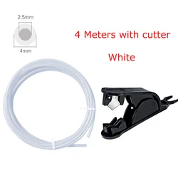 High-Quality PTFE Tube for 3D Printing Applications - 4m White/Grey (WH 4M with Cutter)