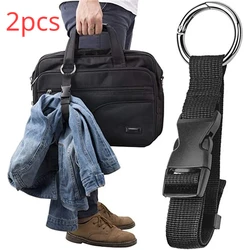 Travel Portable Black Nylon Hanging Suitcase Bag with Durable Zinc Alloy Buckle Strap (BPA034-BLA-2pcs)