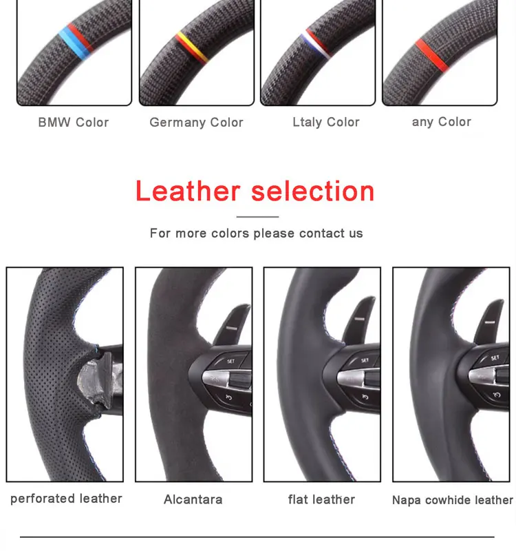 Hochwertige Anpassbare Lenkradabdeckung mit Perforiertem Leder und Goldfarbenem Kohlefaser für Volkswagen MK7 GTI R Golf 7 Golf 6 MK8 MK7.5 GTS B8 B6 – Detail 10