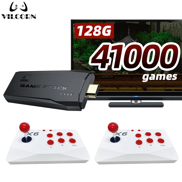 VILCORN Arcade Video Game Console 4K TV Game Stick with Double Arcade Joysitck 41000 Games For MAME/Sega/PS1/Atari Kid Gift 1