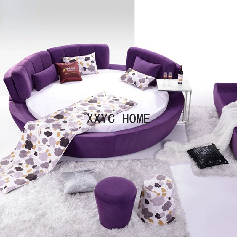 

Fabric round Bed Double 2.2 M Fashion Marriage Bed