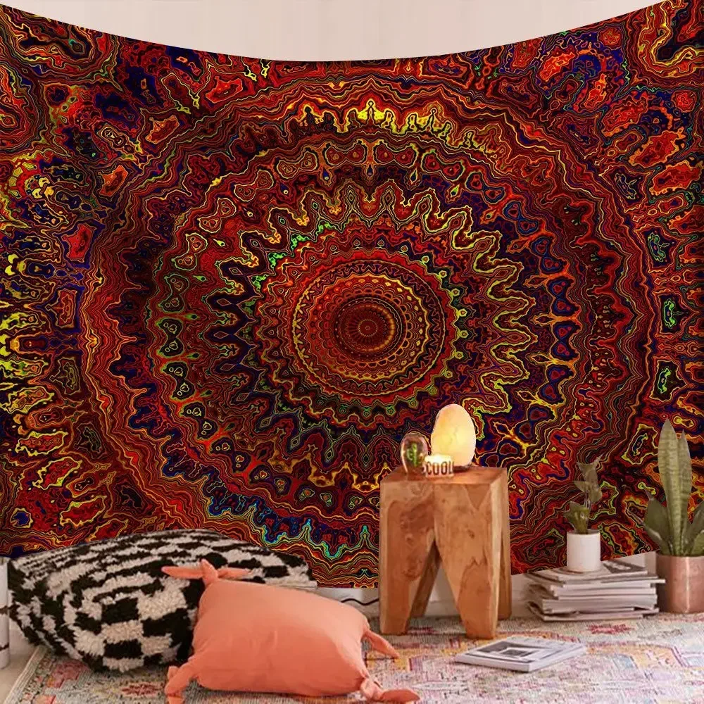 Indian Mandala Tapestry Wall Hanging Sandy Beach Throw Rug Blanket Camping Tent Travel Mattress Bohemian Tapestries tapestry decorations