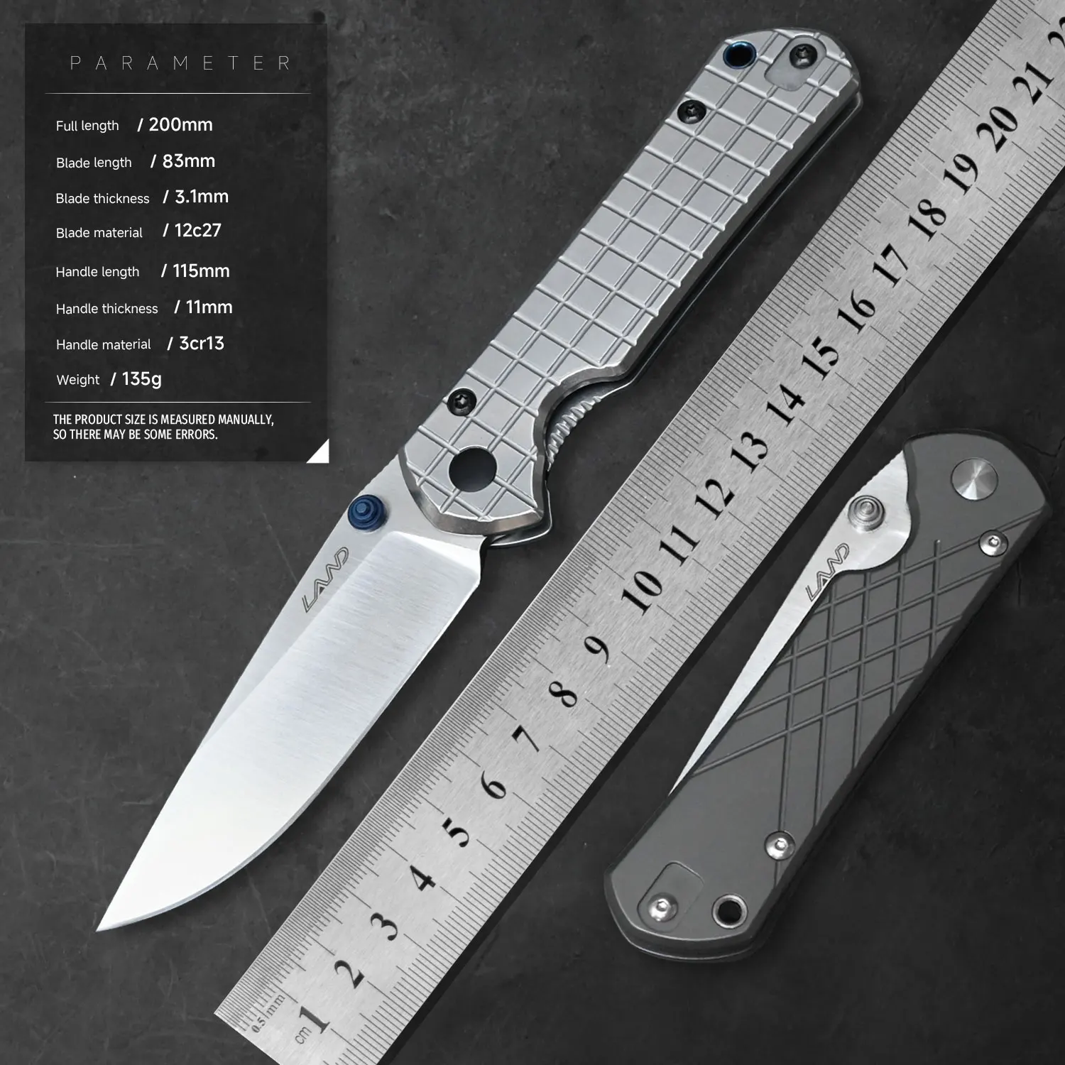 LAND 912SG/SX Outdoor Folding Knife 12c27 Camping Picnic Adventure