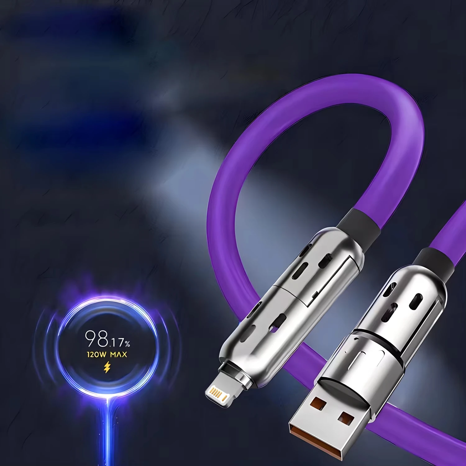 รูปสินค้า สายชาร์จหมุนได้ 4 in 1 ชาร์จเร็ว 240W ทนทาน USB Type-C