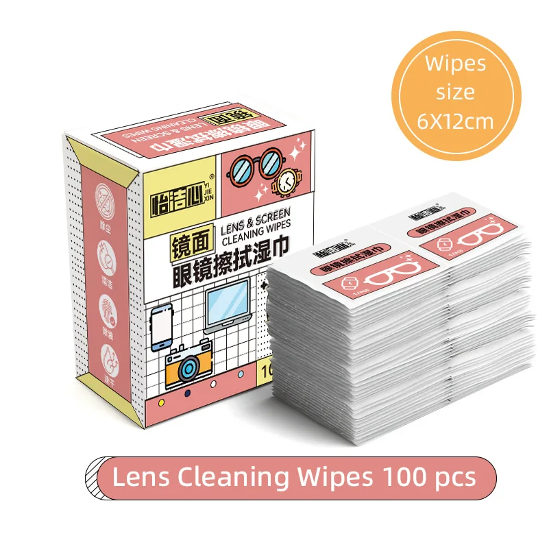 Disposable Glasses Cleaner Portable Independent Packaging Cleaning Wet Wipes Phone Screen Car Mirror Camera Lens Individual Wipi