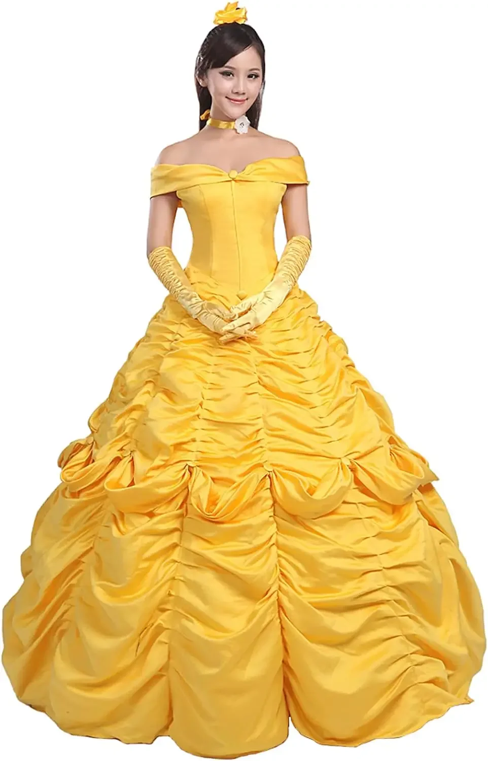 Adult  Belle Dress Women's Beauty And Beast Costume Cosplay Princess Party Dress Ball Gown Outfit
